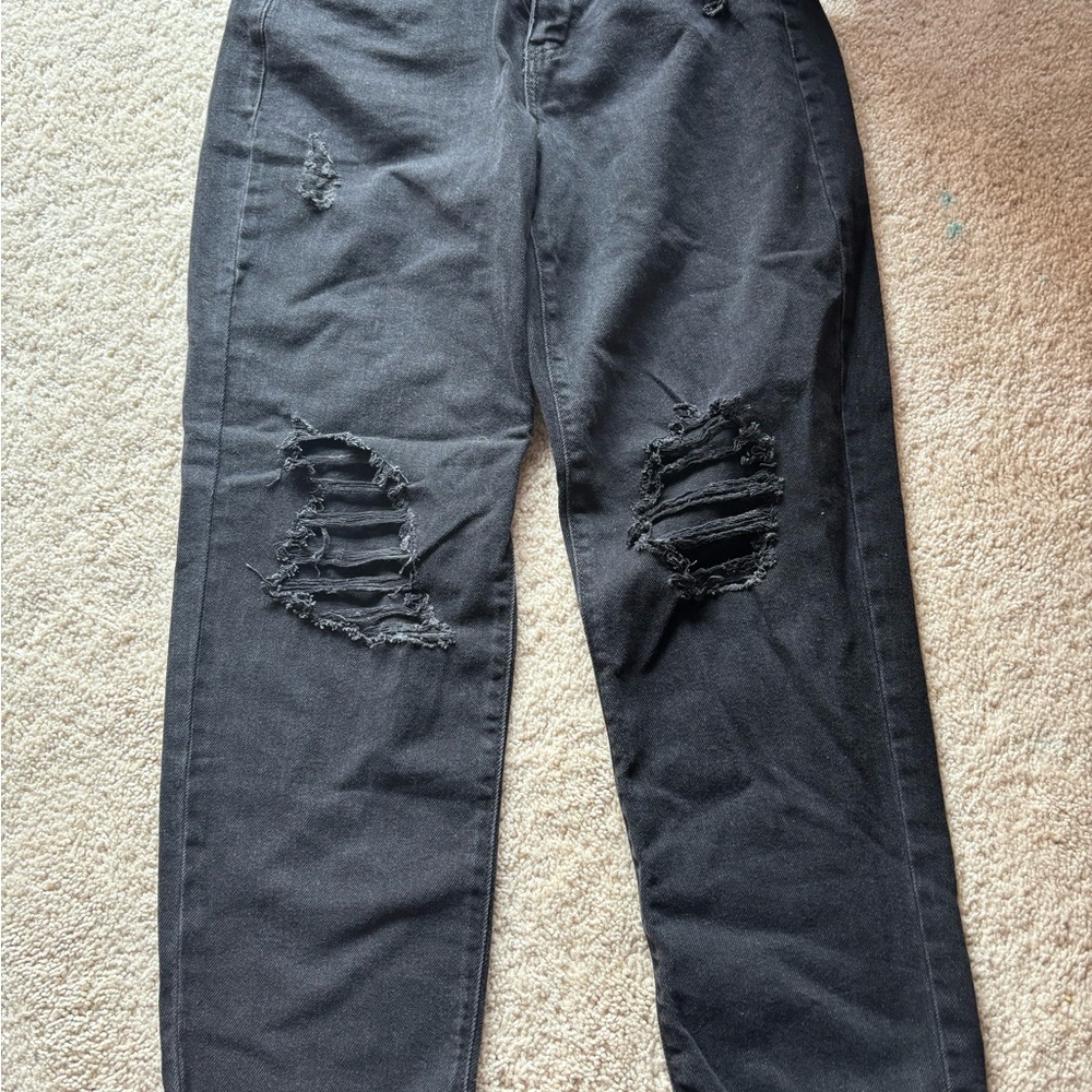 SO Black Distressed mom Jeans